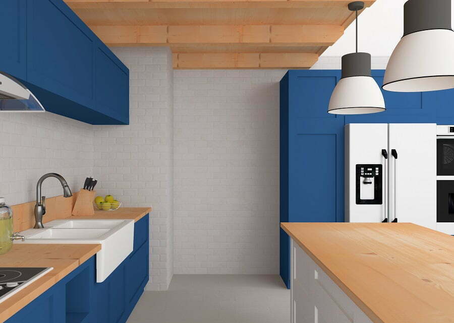 Küche blaue Farbe