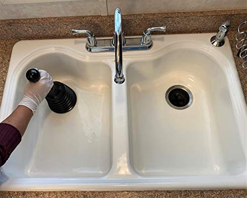 Master Plunger MPS4 Sink & Drain Plunger für Küchenspülen, Waschbecken, Duschen und Badewannen.  Kleines und starkes Design mit großem Faltenbalg Gewerblicher und privater Gebrauch, schwarz